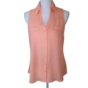 express portofino sleeveless buttondown blouse size S